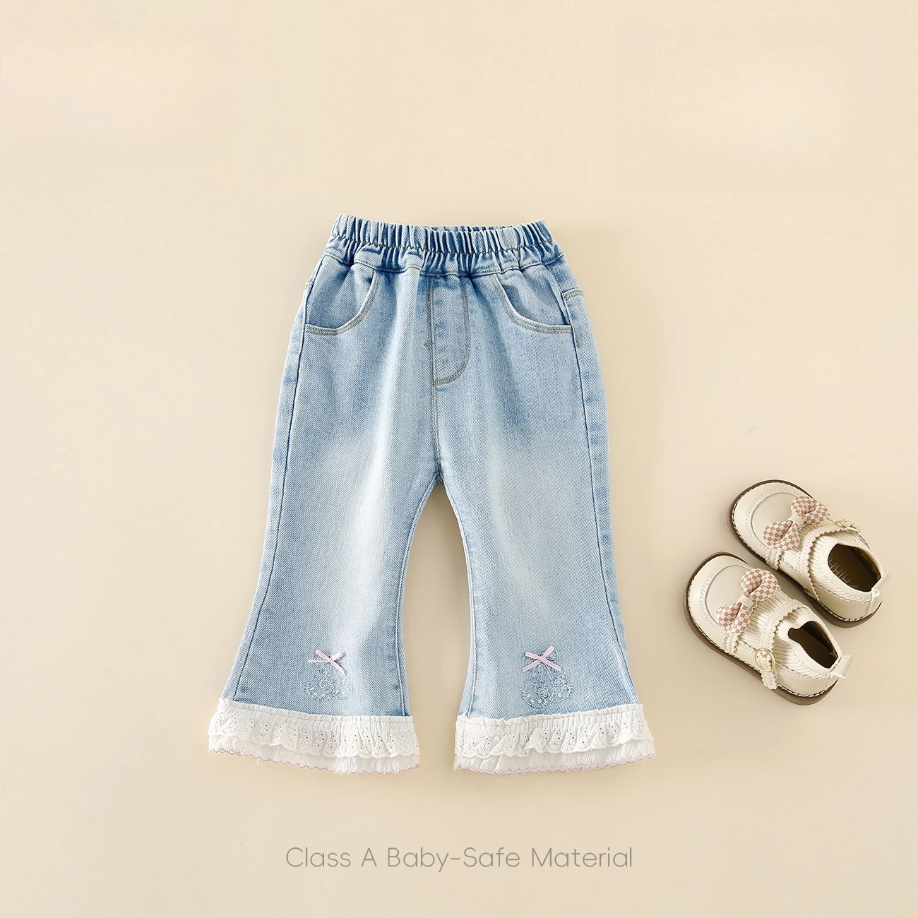 Spring New Children's Clothing Sweet Countryside Children's Pants Skin Friendly Cute Versatile Comfortable Jeans