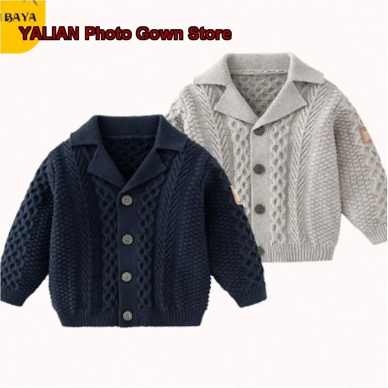 Baby Boy Knit Top Infant Pure Cotton Long Sleeves Stylish Knit Outerwear Autumn Kids