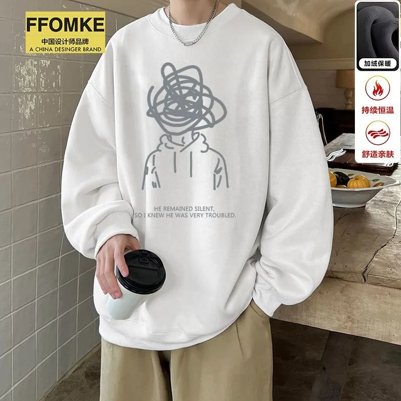 

Autumn and Winter American Round Neck Sweatshirt Men's Sports Style Top 2025 Casual Versatile Couple Coat