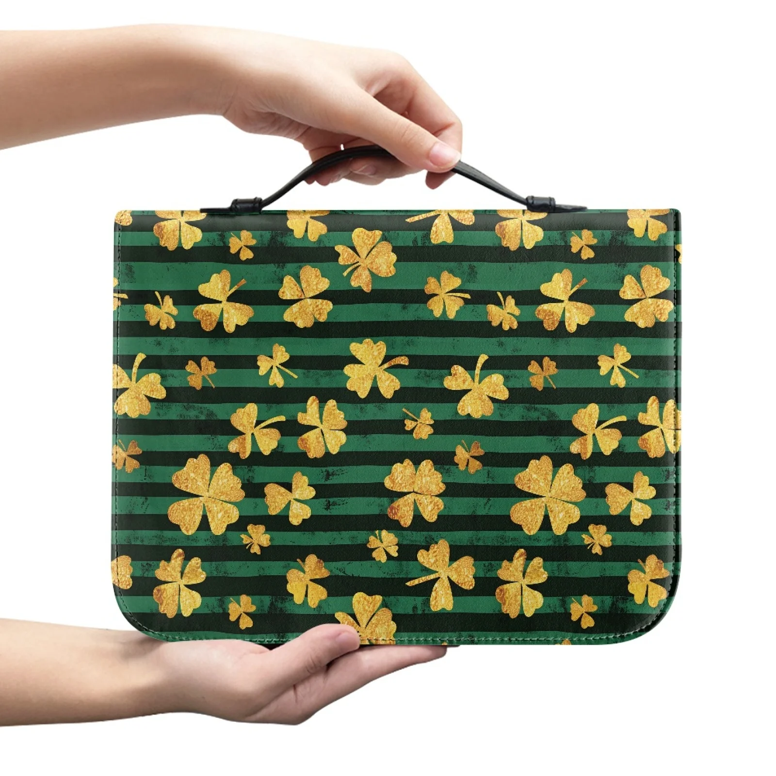 XIXIRIMIDO Golden Clover Stripe Protective Bible Cover for Church PU Leather Bible Case 2026 Collection