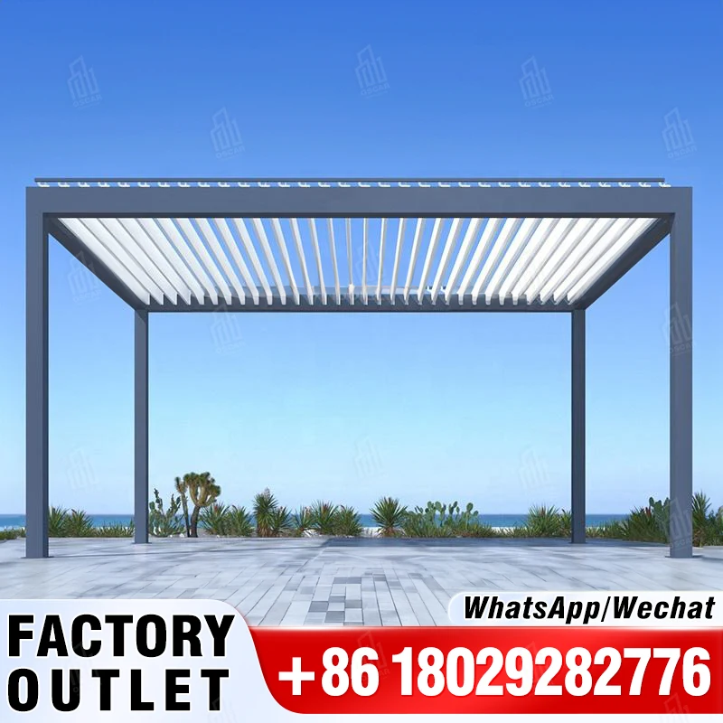 Bathtub Sunshade Roof Louver Gazebos Outdoor Aluminum Garden Motorized Arches Pergola