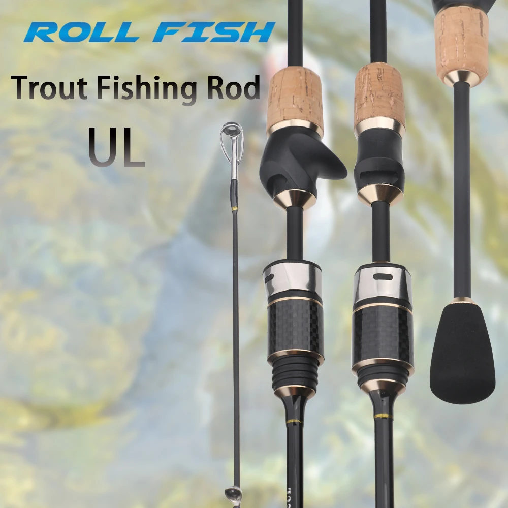 ROLLFISH Trout Fishing Rod Carbon Fiber Spinning/Casting Fishing Rod 1.68/1.8M for Freshwater Fishing