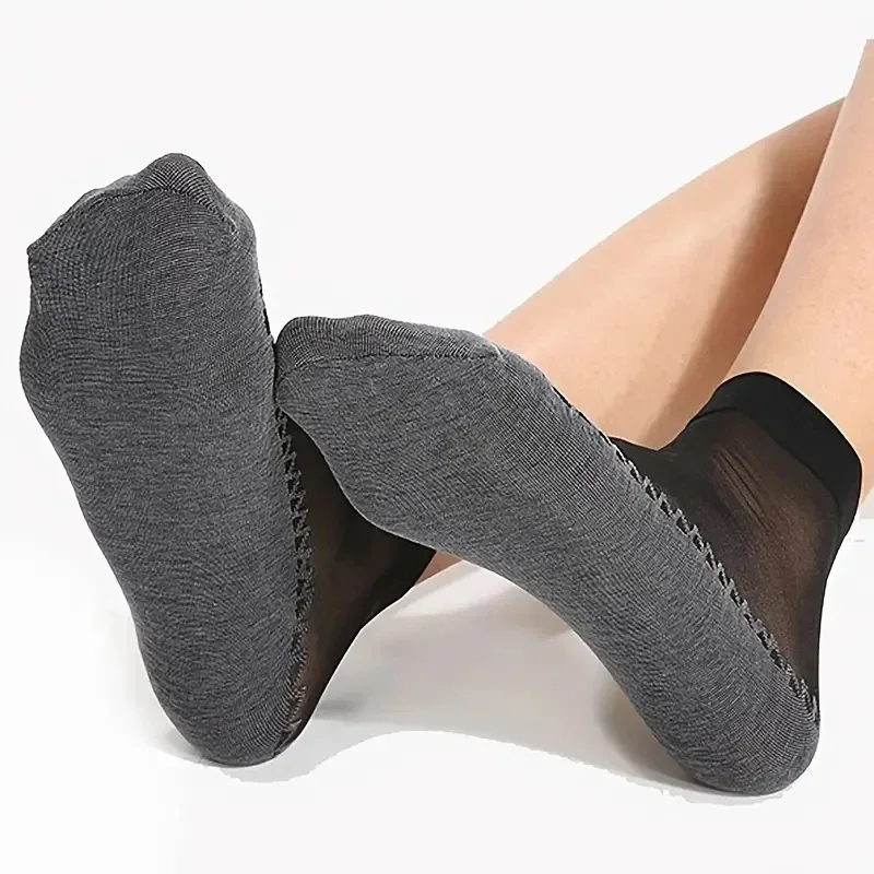 1/10pairs Lace Ultrathin Socks Women Summer Breathable Silk Socks Female Mesh Elastic Non-Slip Bottom Splice Ankle Short Sox