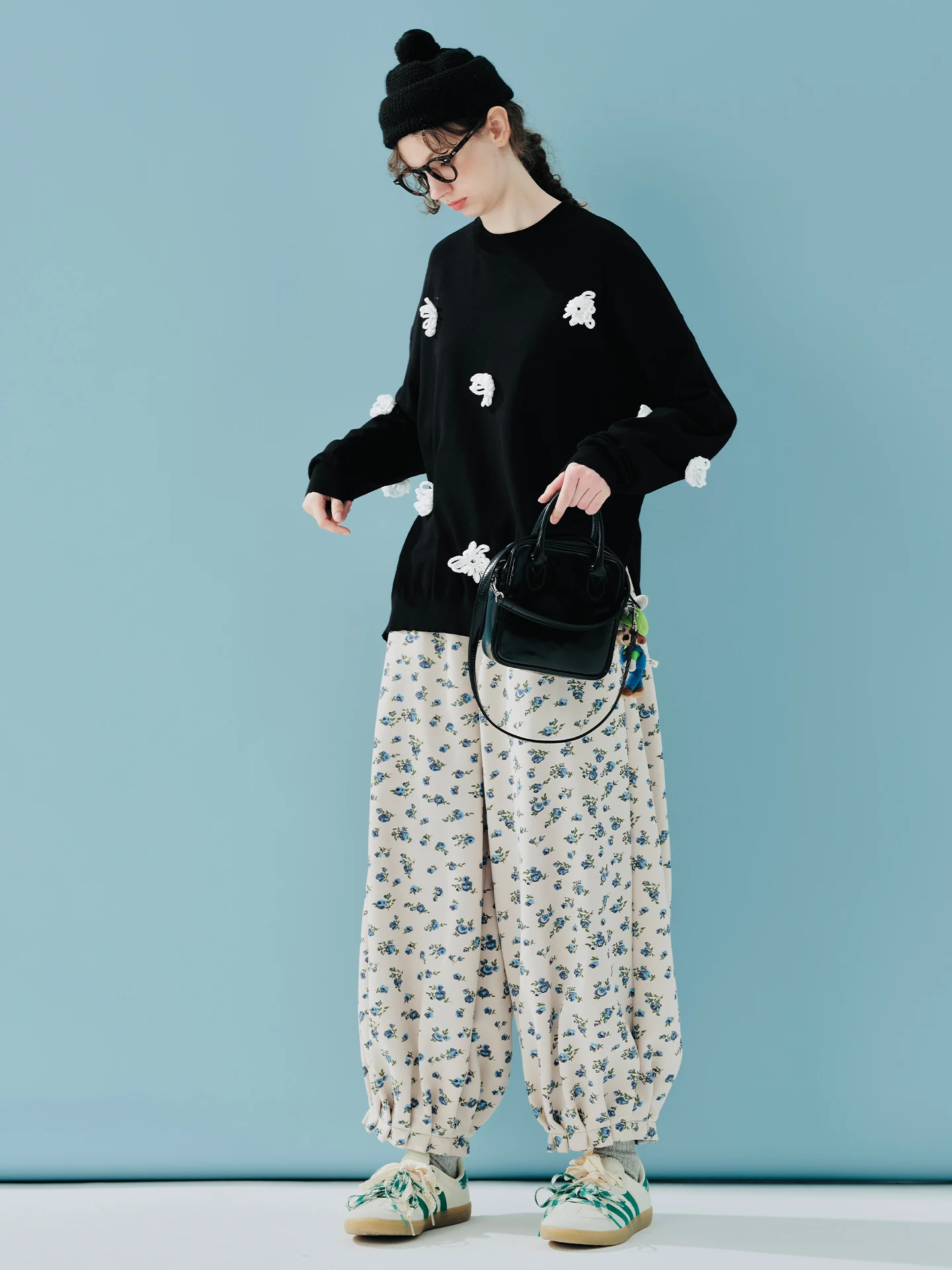 imakokoni 2025 AW Maglieria versatile in stile giapponese - Maglione pullover caldo con design floreale in lana 3D 244885