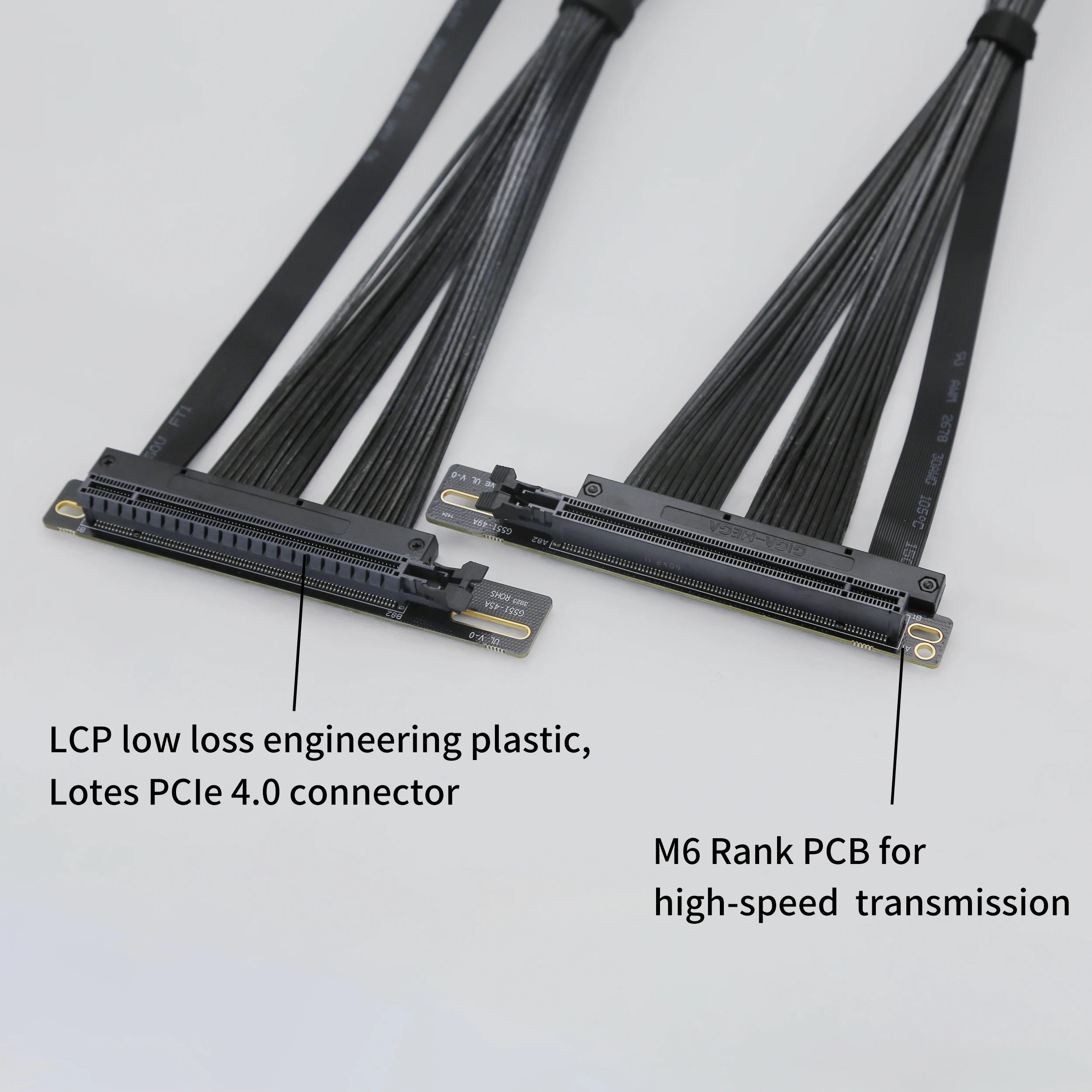 Imagem -05 - Cabo de Extensão para Placa Gráfica Gen4 Pci-e 4.0 X16 Gen4 Servidor ai Soquete de Ângulo Esquerdo 3.0 Gen3 Compatível Preto