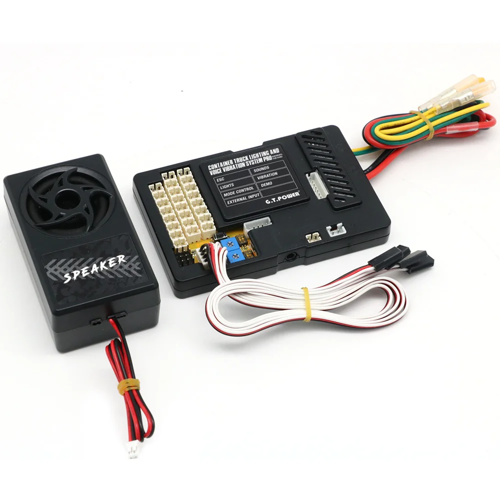 G.T.Power Container Truck Lighting 7-14V Voice Vibration System Phone APP Control 60A ESC Output For RC Car Container Truck