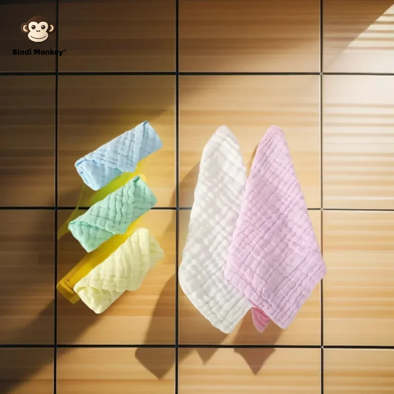 

5 Pieces of Six Layers of Pure Cotton Pure Color Gauze Square Towel Saliva Towel 25*25cm