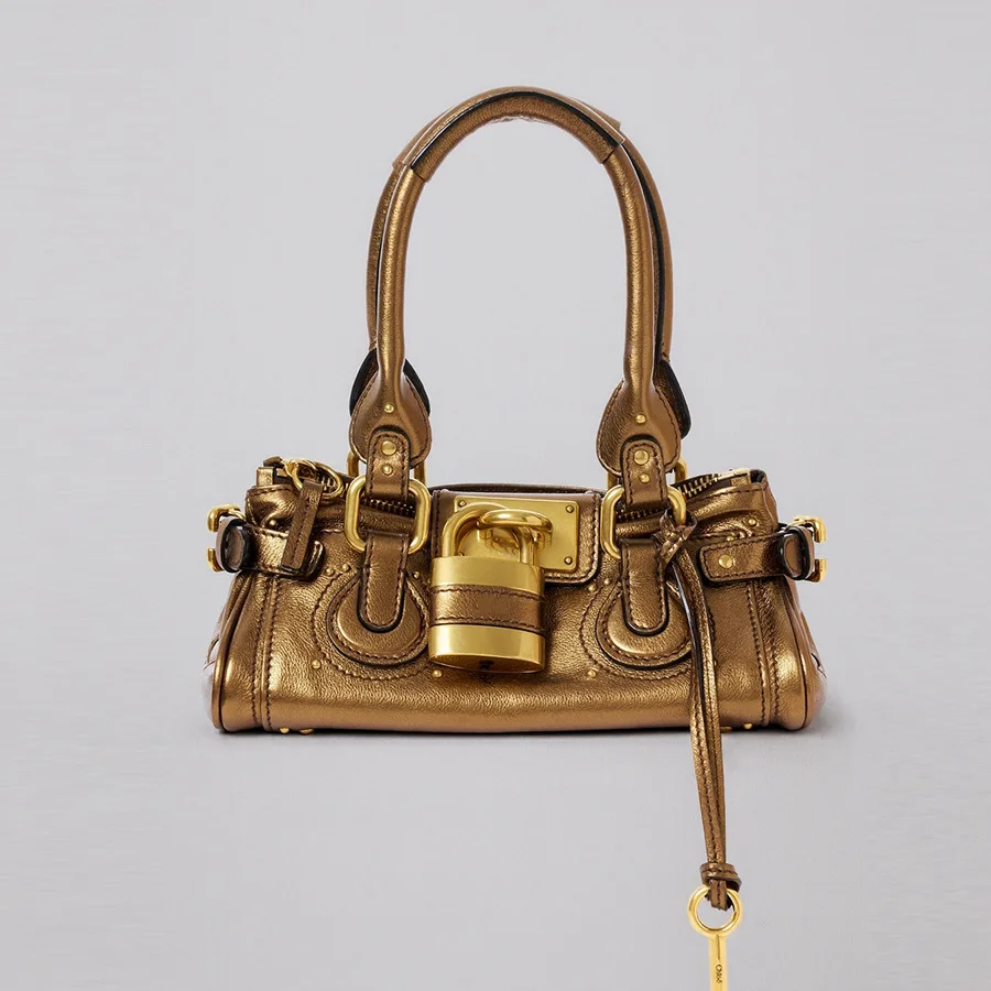 Vegan Leather Shoulder Bag for Women Y2k Top Handle Lock Design Underam Shopper Bag Hobo Clutch Handbag Purses