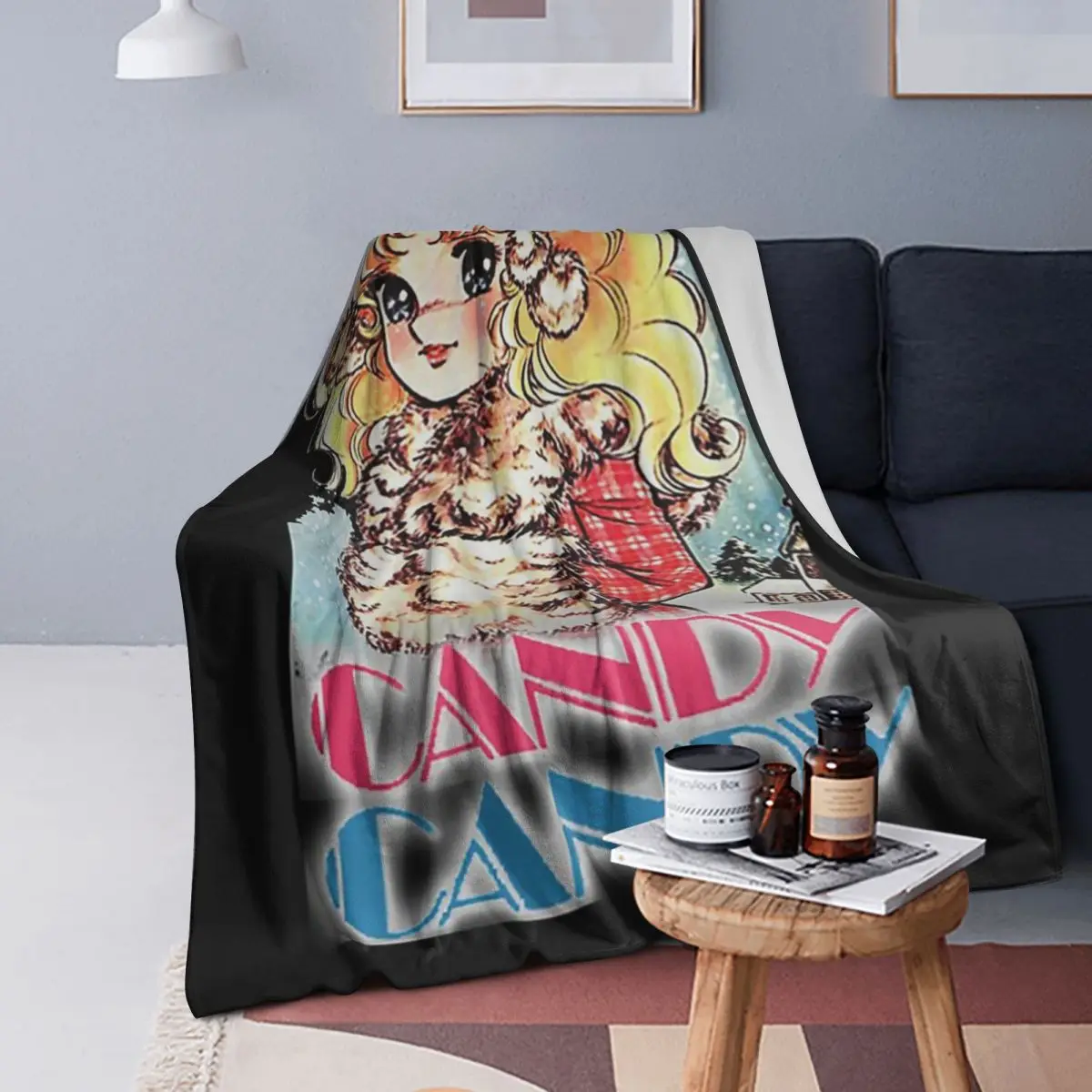 

CANDY CANDY Blankets Soft Warm Flannel Throw Blanket Plush for Bed Living room Picnic Travel Home Sofa
