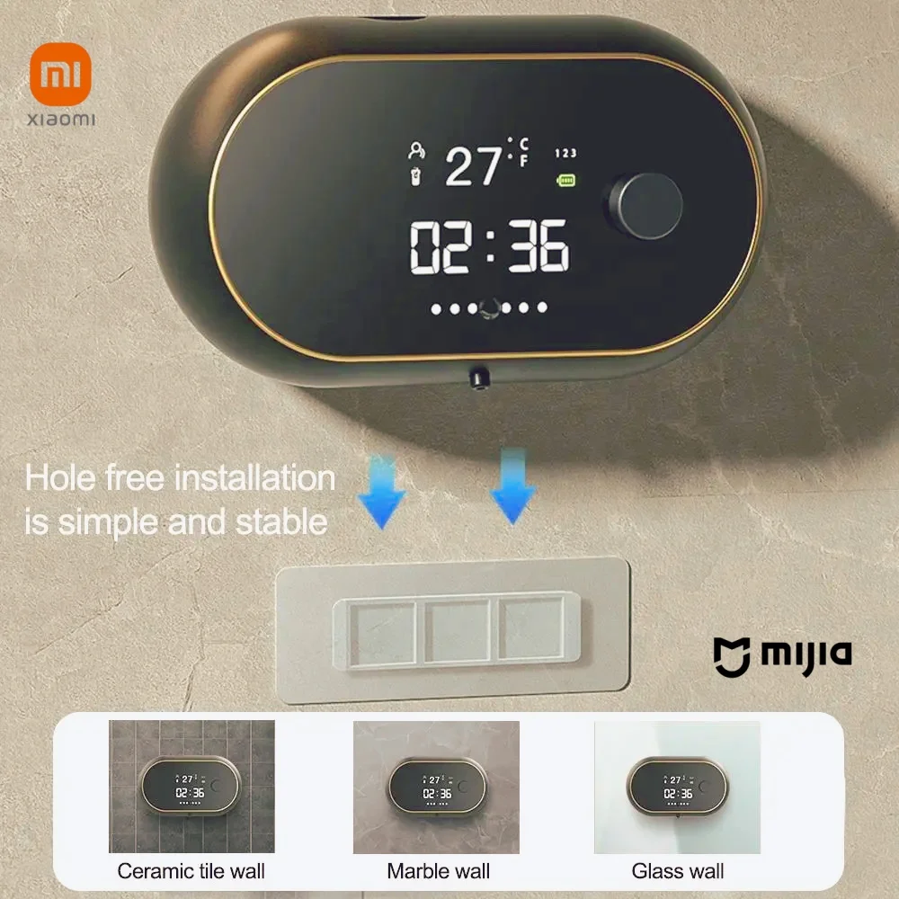 Xiaomi-Dispensador de Sabonete Automático de Parede, Grande Capacidade, Touchless, Sensor Recarregável, Tela LED, Inteligente