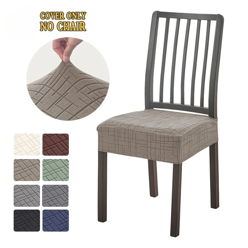 Fundas para sillas de comedor, extraíbles, lisas, con cojín, jacquard, elásticas, antideslizantes, para el hogar y fiestas, 1/2 piezas
