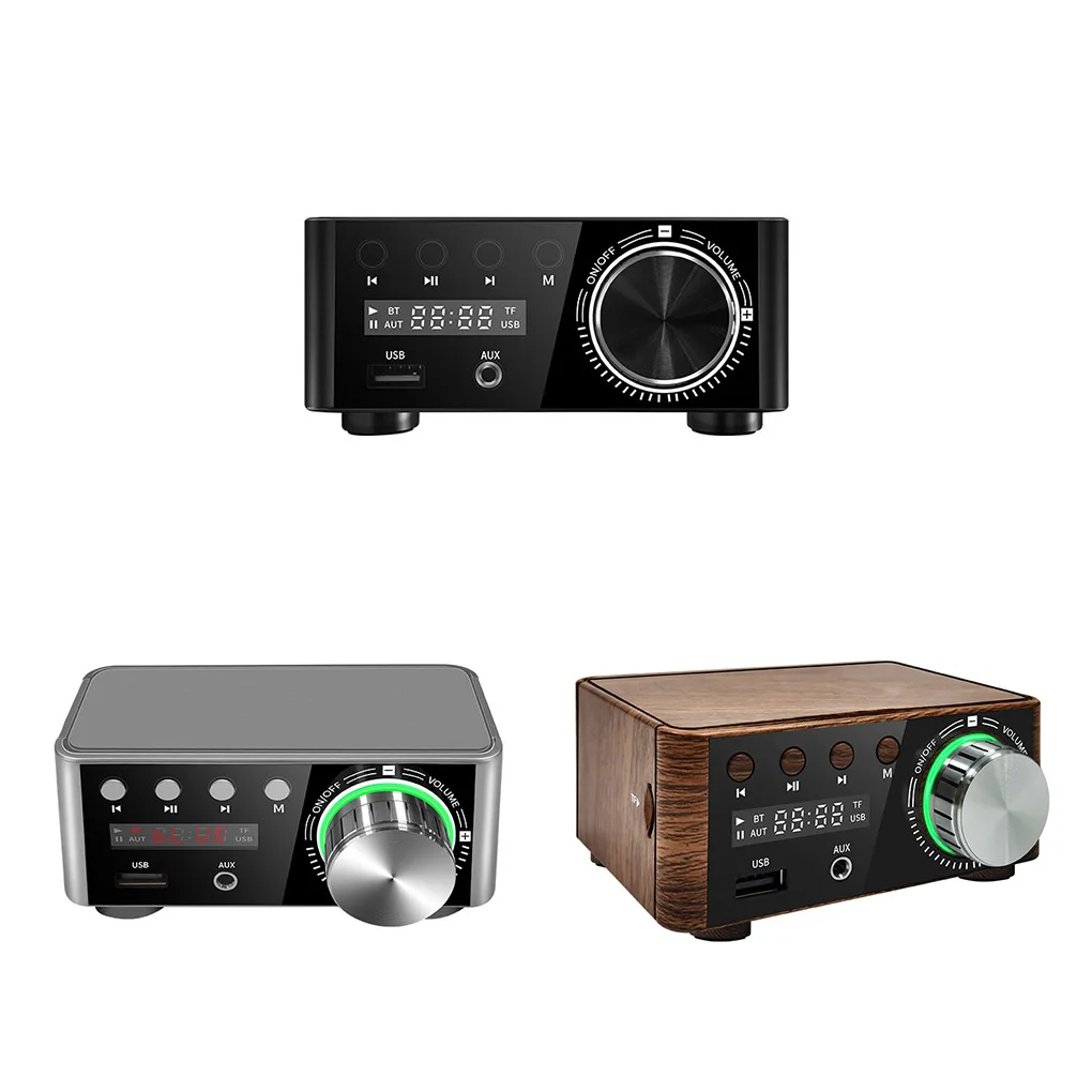 

Wireless Digital Display Amplifier Board Speaker Bluetooth-compatible Audio Power Amp Driver Free Accessories Wood Grain