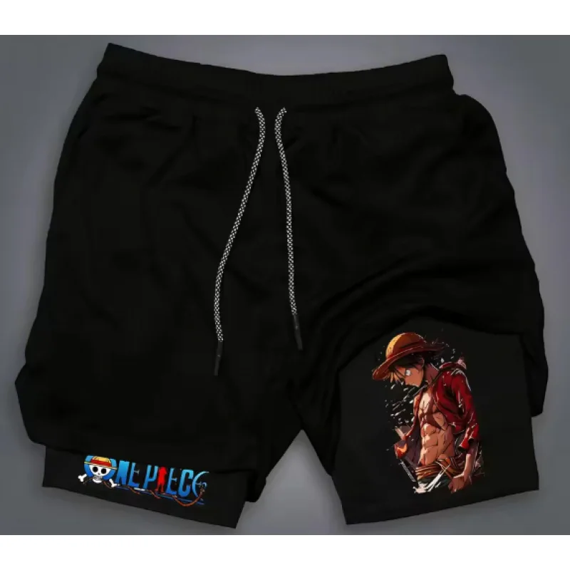 

One-piece summer shorts 2026 men's and women's new cartoon printing running quick-drying breathable two-in-one double shorts