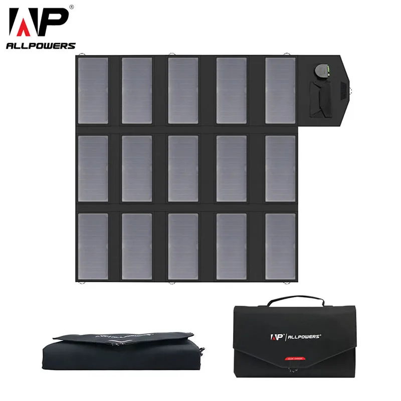 

ALLPOWERS 100W 18V 12V Portable Solar Panel Foldable Solar Battery Charger for Laptop Mobile Phone Power Station Travel Camping