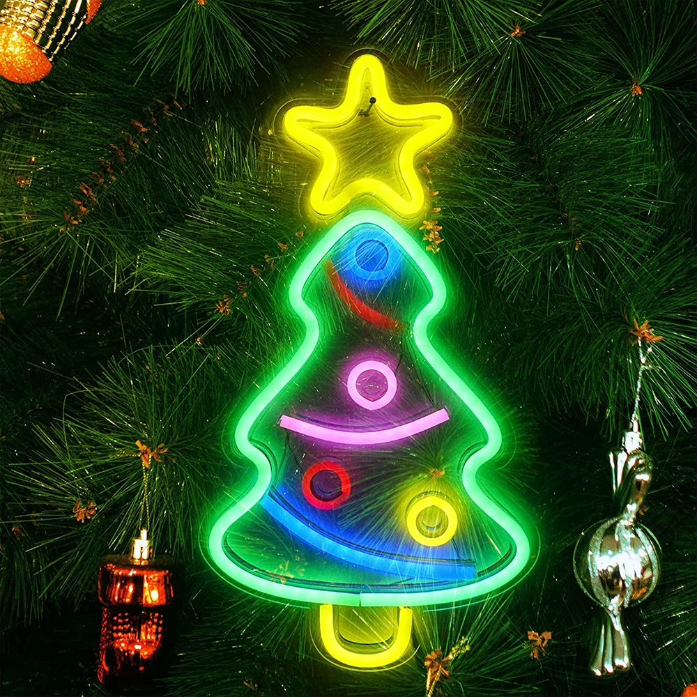 

Christmas Tree Neon Signs Light for Camping, Wall Decor, Art Neon Sign for Home Decoration, Bedroom, Tent, Wedding, Christmas