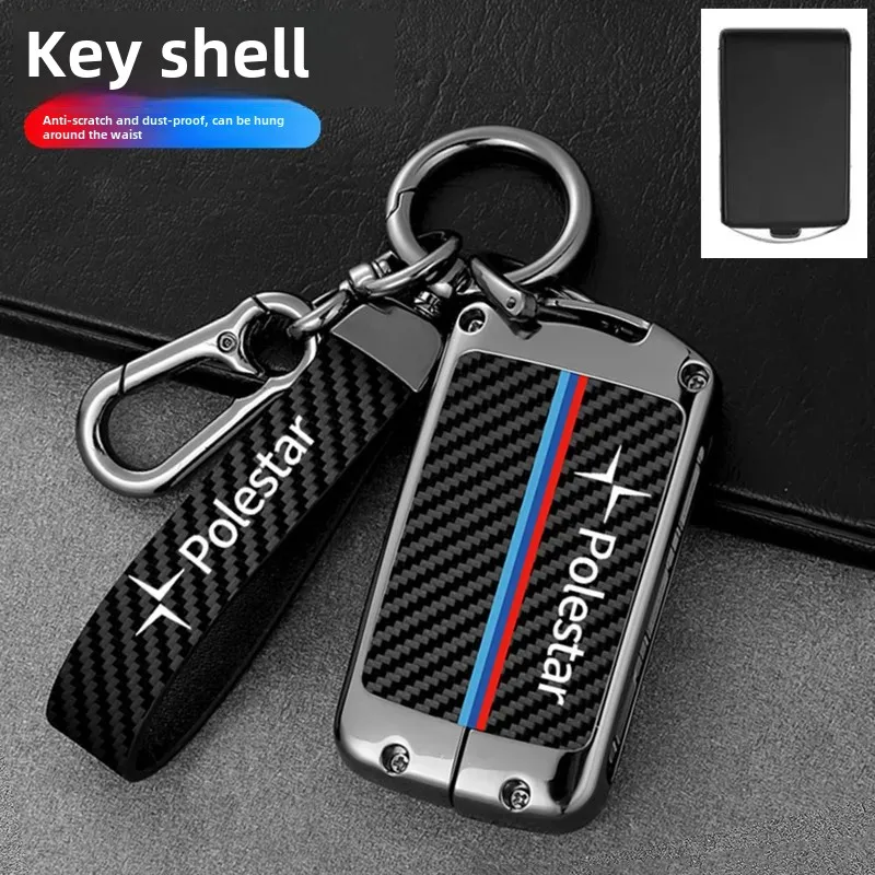 Polestar2 Key Case Car Specific Carbon Fiber Metal Shell Buckle For Polestar1 Car Key Cover For Men