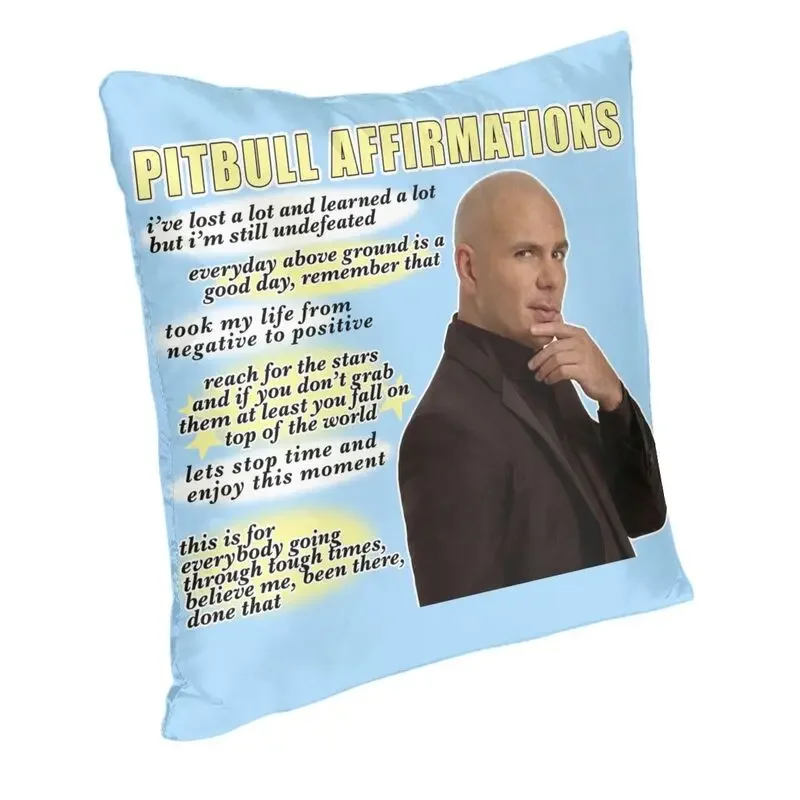 Affirmations Mr Worldwide Modern Throw Pillow Covers Home Decor Pitbull Rapper Cushion Cover Living Room Decoration Pillowcase