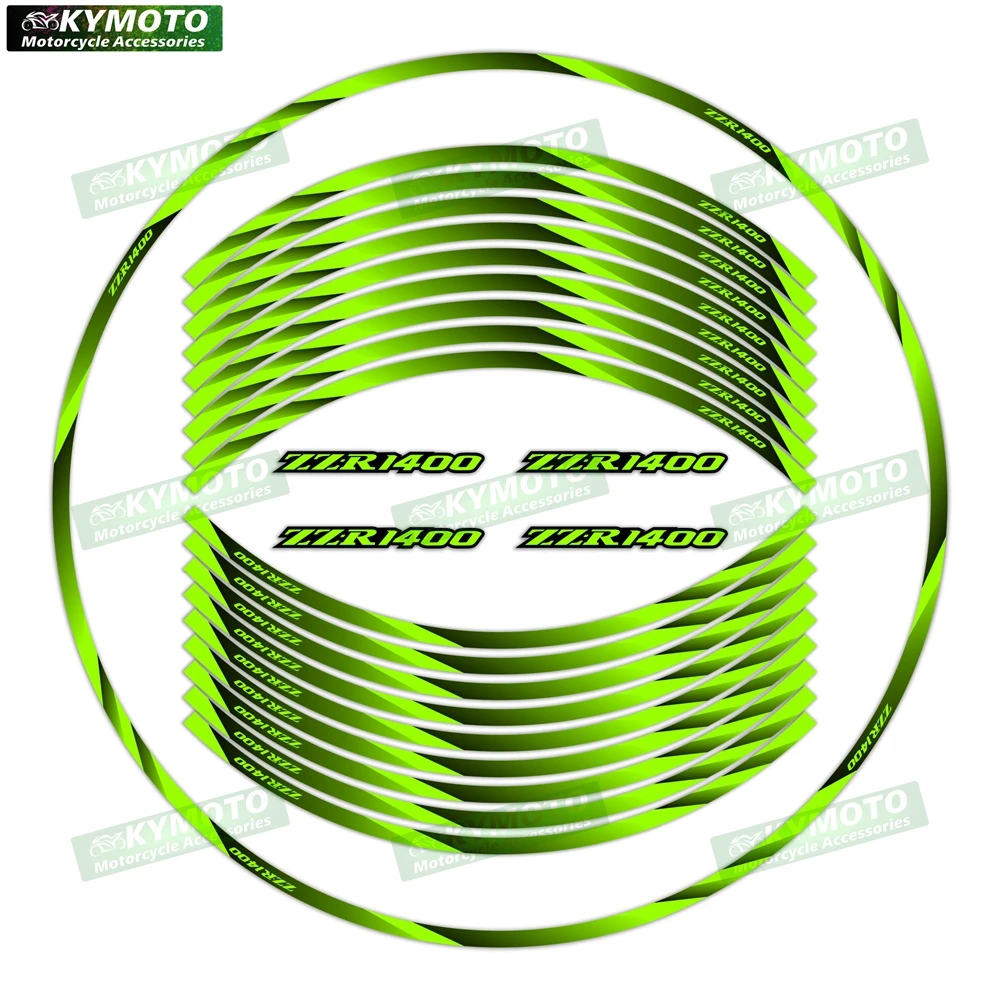 17 inch wheel decals are not easy to fall off reflective waterproof stickers suitable for Kawasaki ZZR1400 ZZR 1400 motorcycle