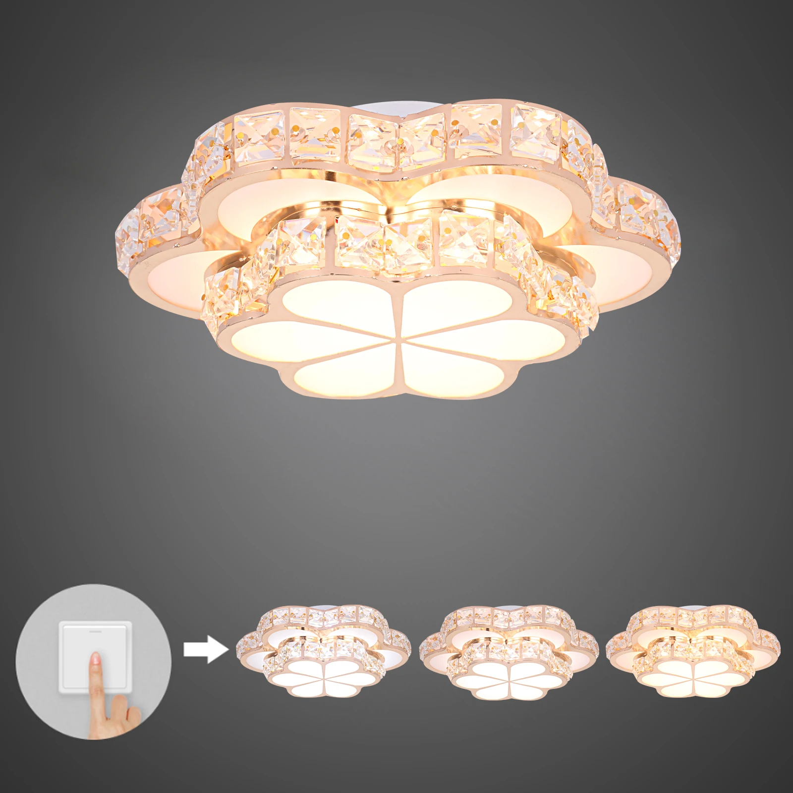 Modern Flower Gold Design Crystal Ceiling Aisle Lights Fashion Corridor Stairs Entrace Plafonnier Lamp for  Porch Hall Lustres