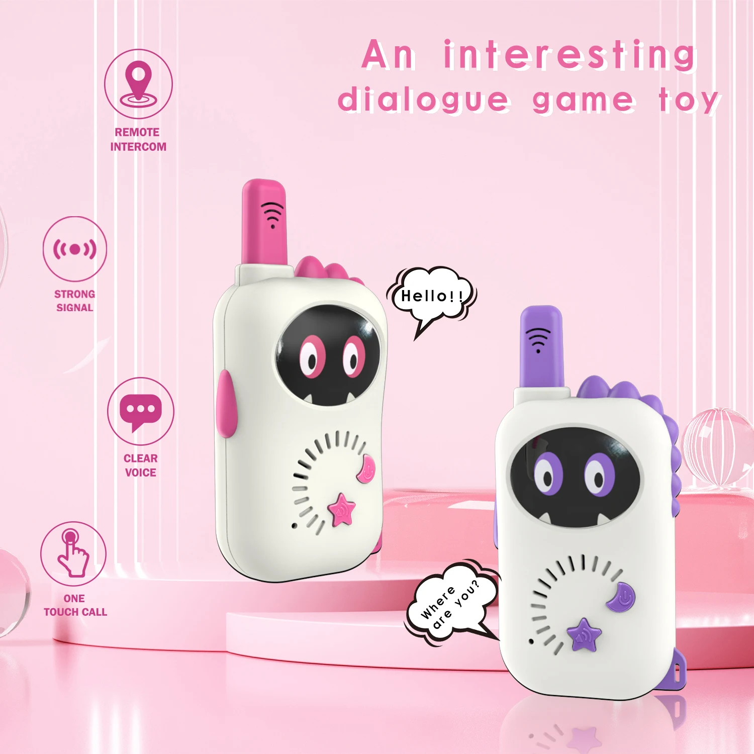 Mini Walkie Talkie para niños, transmisión inalámbrica de larga distancia, Radio bidireccional portátil para exteriores, regalo para niños y niñas, 2 uds.