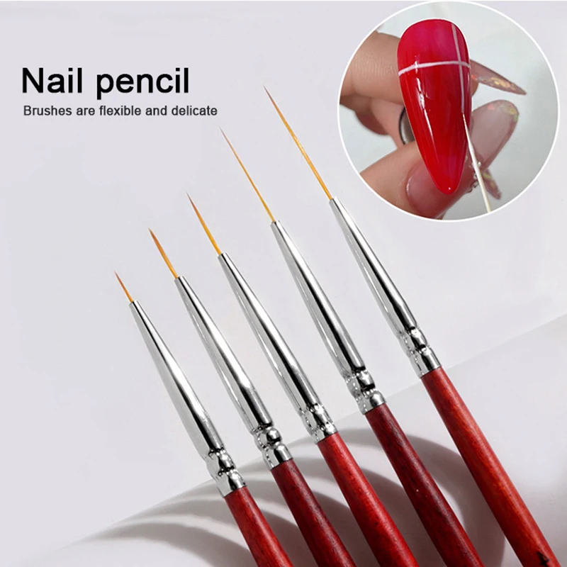 1/2/3PCS Nail Enhancement Pens Multiple Types Ultra-fine Ultra Long Wire Drawing Pens Edge Stroke Line Drawing Checkered Nail