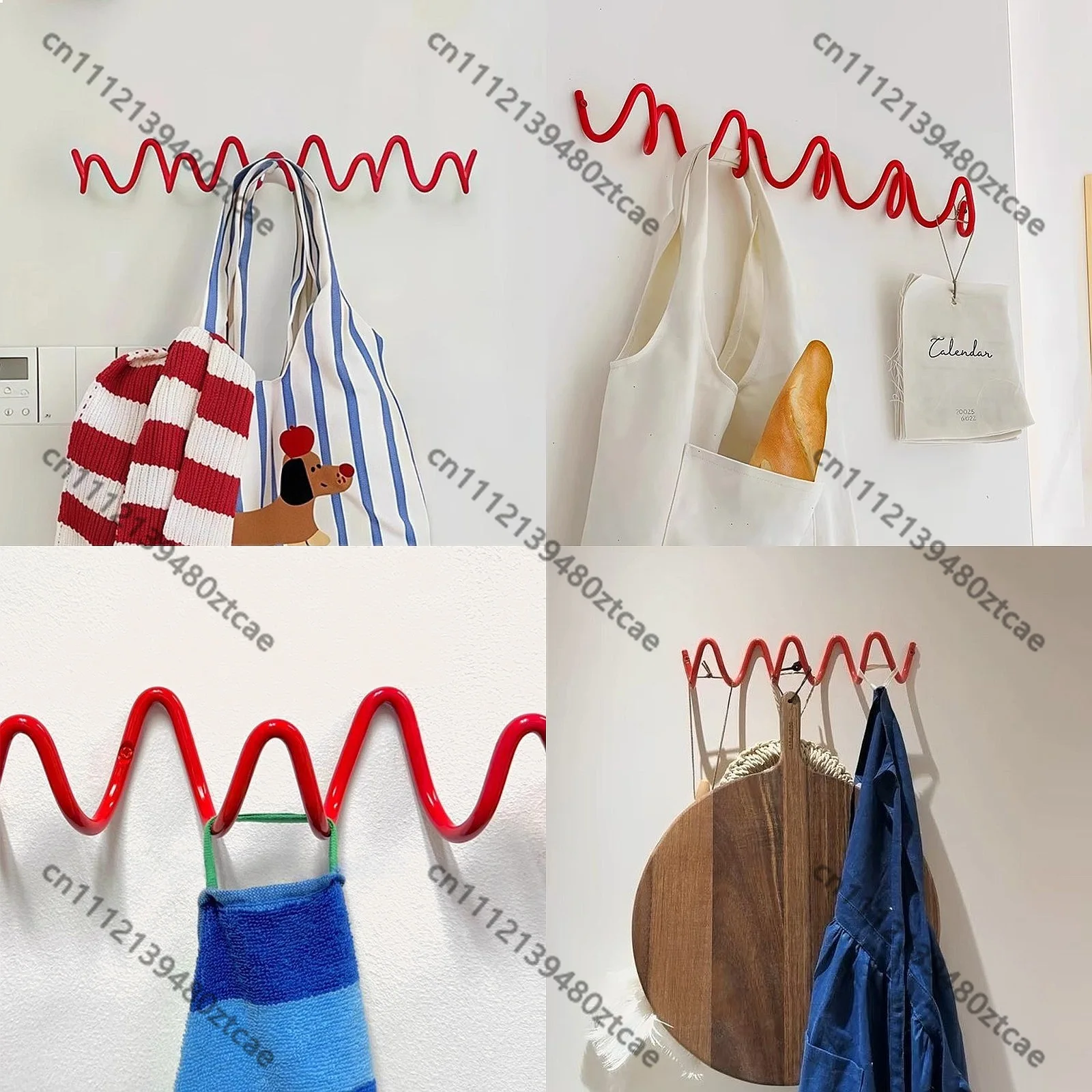 

Wave Shaped Wall Coat Rack Minimalist Hanger Organizer for Living Room Home Storage