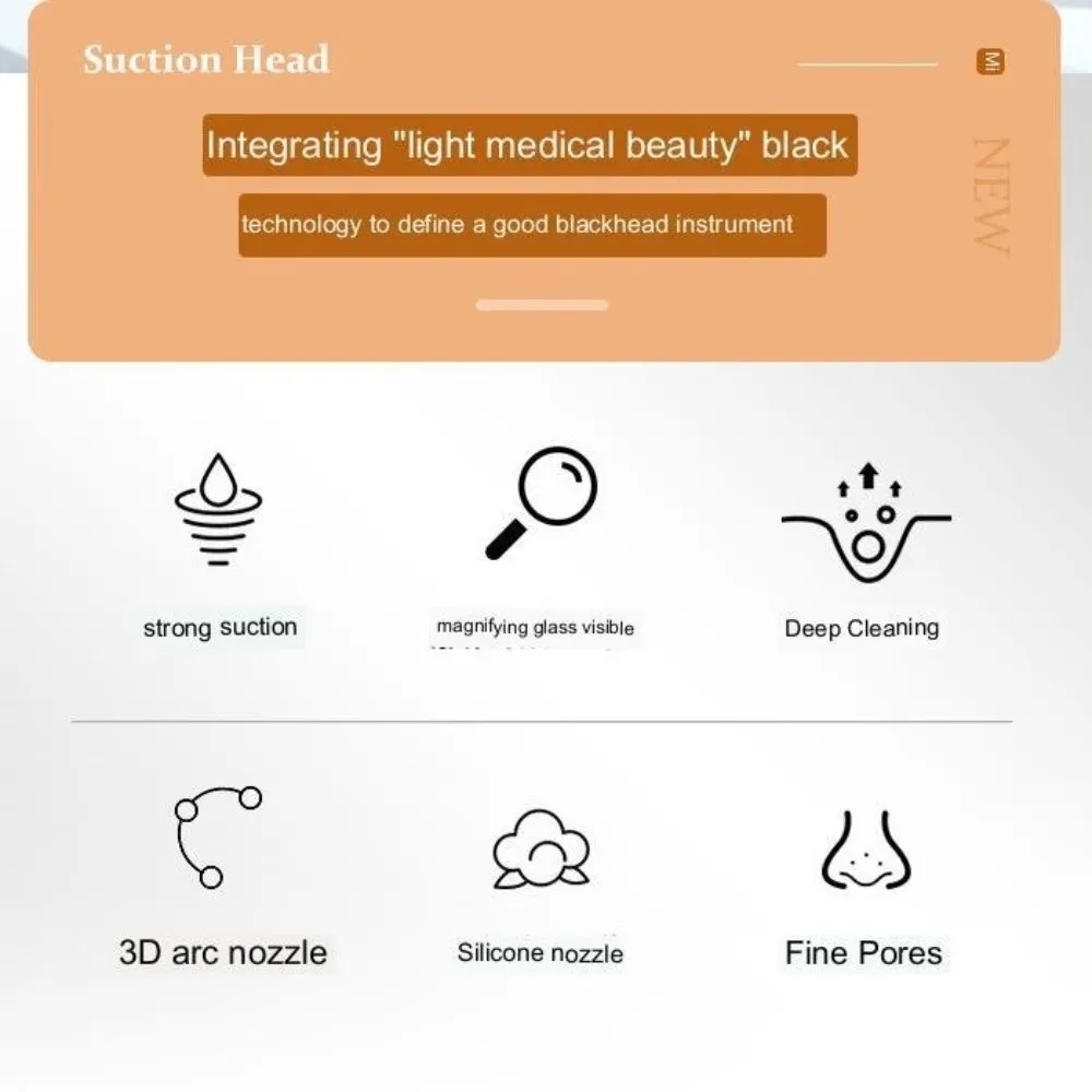 Elektryczny przyrząd do usuwania zaskórników z lupą, przenośny oczyszczacz porów i usuwacz trądziku.