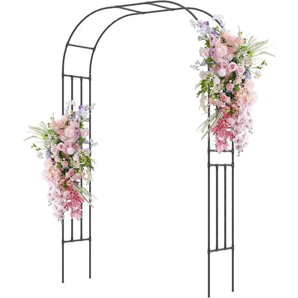 

Moccha Garden Arch Arbor Trellis, 95" Sturdy Metal Arbor with PE-Coated Steel Tubes, Spiral Rods Design, Outdoor Archway for Cl