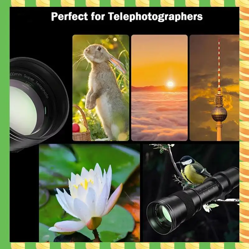 

AB53 Professional 420-800Mm F8.3-16 Manual Focus Telephoto Zoom Lens Manual Telephoto Zoom Lens SLR Mirrorless Moon Lens For Can