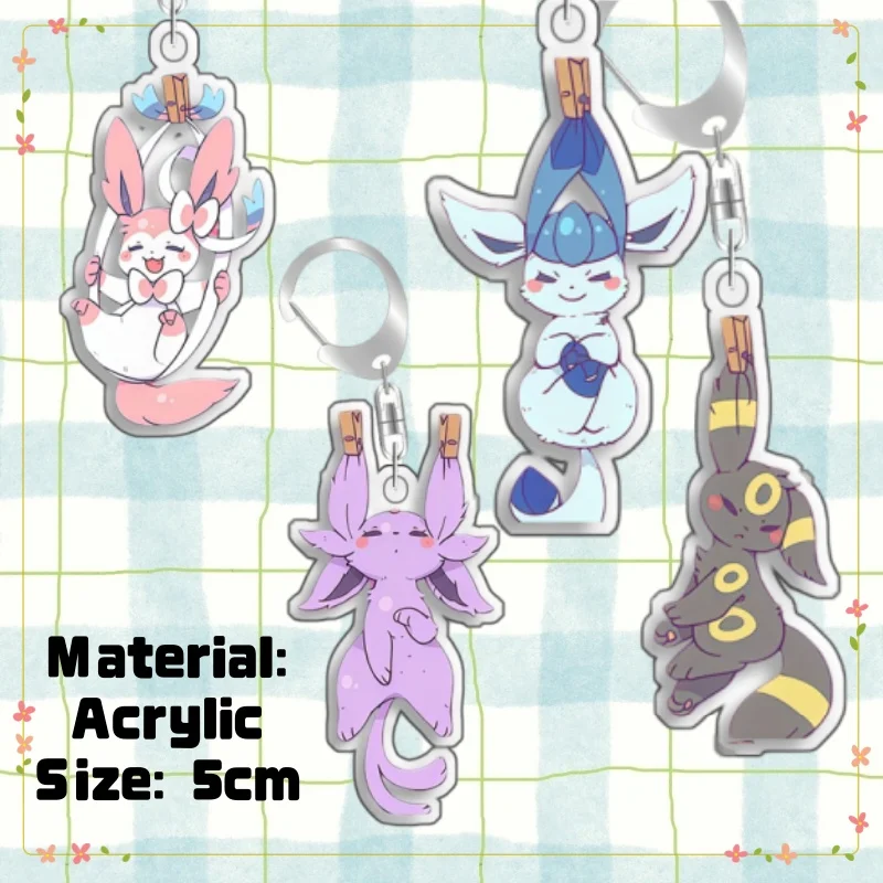 Keychain For Pokemon Victor Hilda Florian Acrylic Homemade Cartoon Anime Backpack Pendant Decoration Collection Fans Gift 5cm