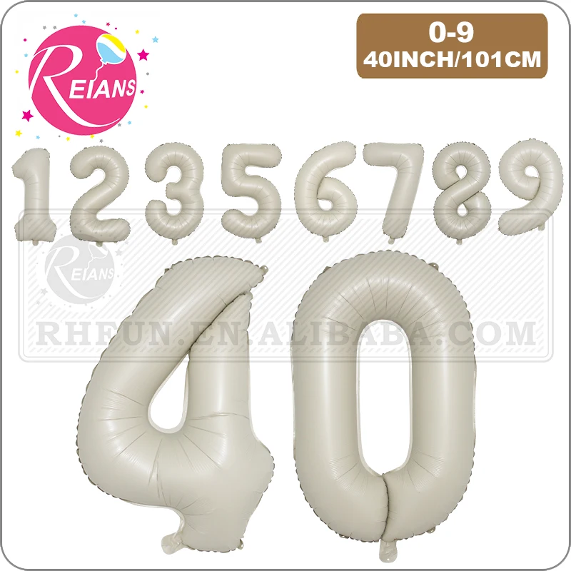 40 inch Brown Beige Cream Number Balloons Giraffe Foil Balloons Baby Birthday Number Foil Balloon Cream Beige Air Helium Balloon