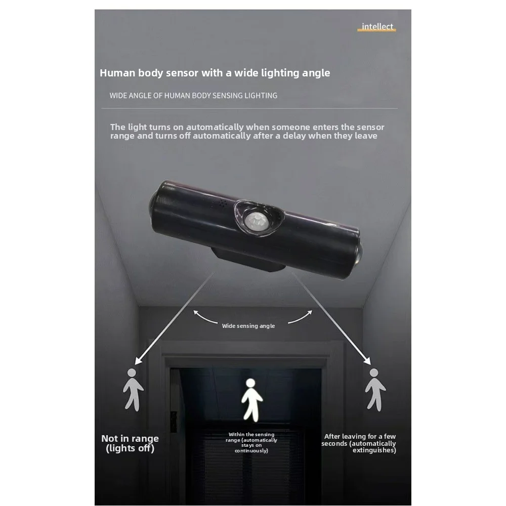 Motion-Sensing Rechargeable Wireless Soft-Light Dimmable 7-Color Gradient Ambient Night Light - Bedroom Bedside Wall Light