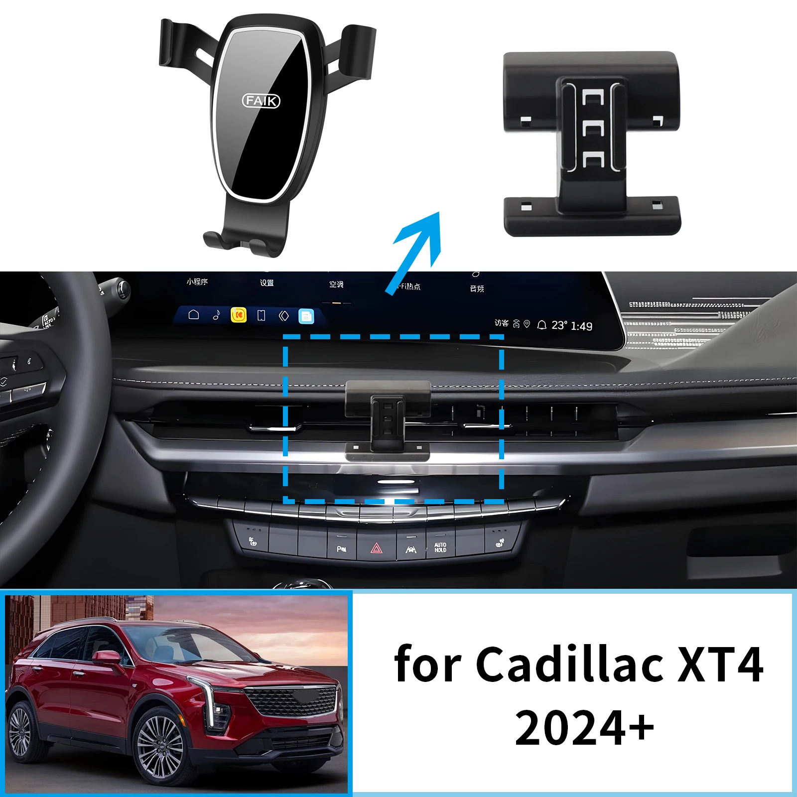 

Car Mobile Phone Holder GPS Bracket for Cadillac XT4 2024 2025 2026 Navigation Stand Auto Accessories