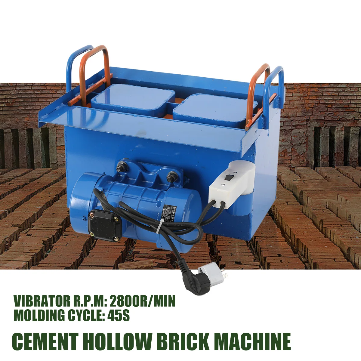 เครื่องอัดอิฐแบบเคลื่อนที่ เครื่องทำอิฐซีเมนต์สำหรับบล็อกซีเมนต์และคอนกรีต เครื่องทำบล็อกคอนกรีตขนาดเล็กแบบพกพา