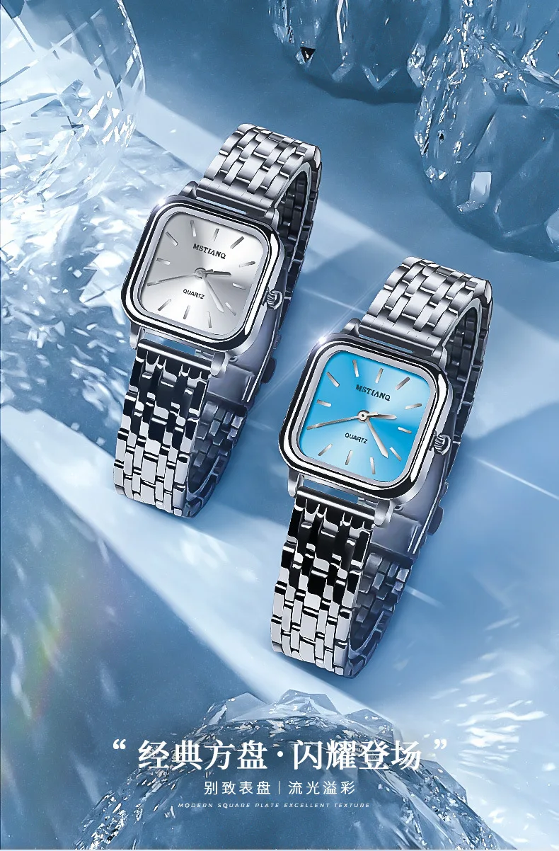 ساعات كوارتز نسائية فاخرة للسيدات ساعات يد نسائية تقويم سوار ساعة عمل من الفولاذ المقاوم للصدأ