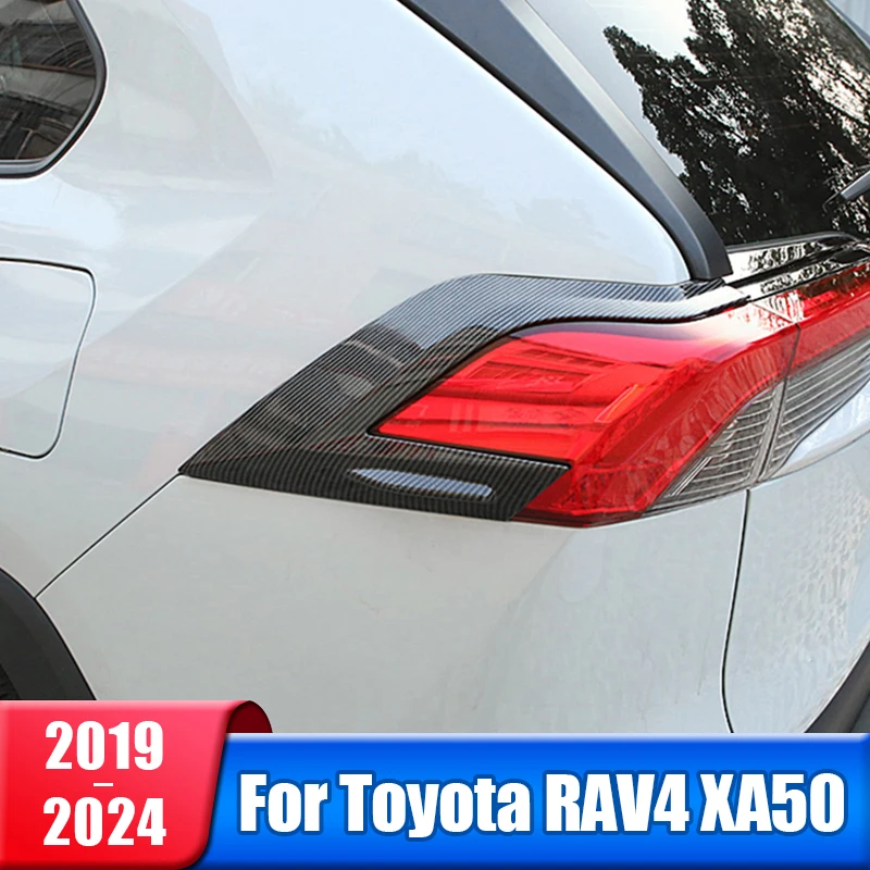 

For Toyota RAV4 XA50 2019 2020 2021 2022 2023 2024 RAV 4 Hybrid Car Rear Tail Light Lamp Eyebrow Eyelid Trim Cover Accessories