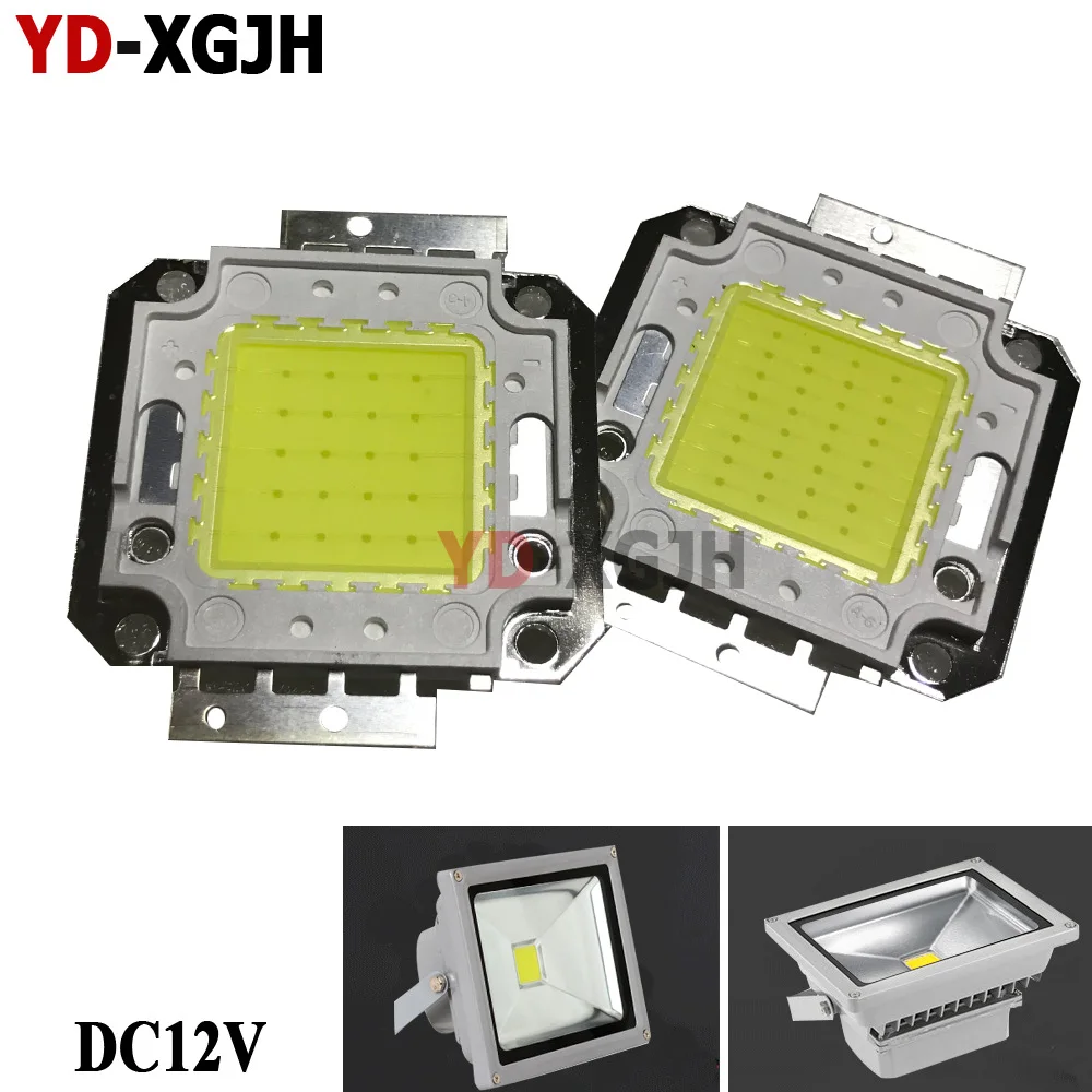 12V-14V LED Light Chip COB Warm White 3000K/White 6000K for 10W-50W Outdoor Flood Lights High Power 1000lm-5000lm