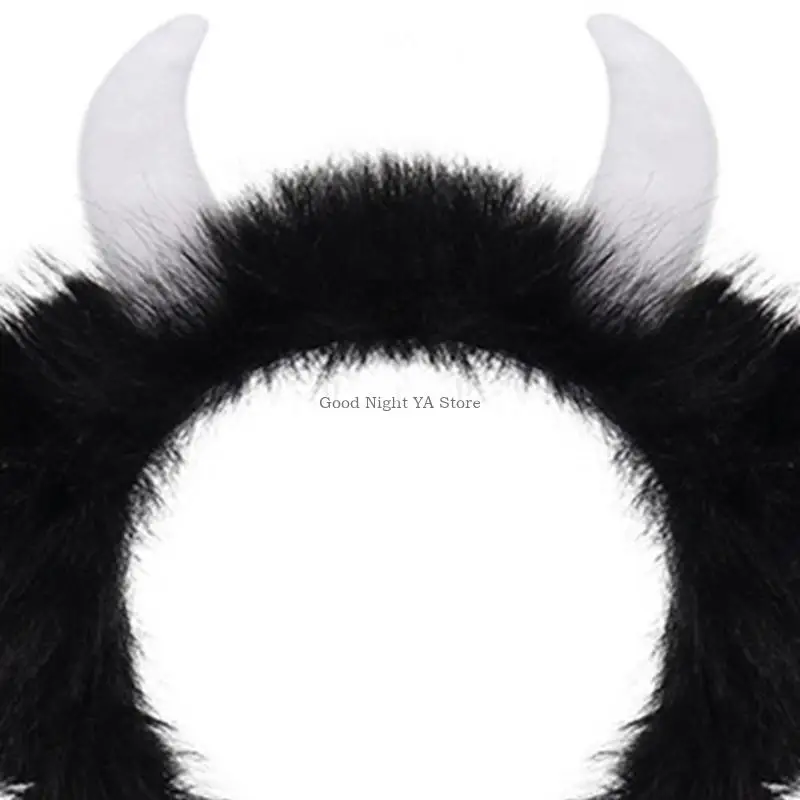 Furry Costume Horn Headgear Halloween Dressing Up Accessory Photo Props