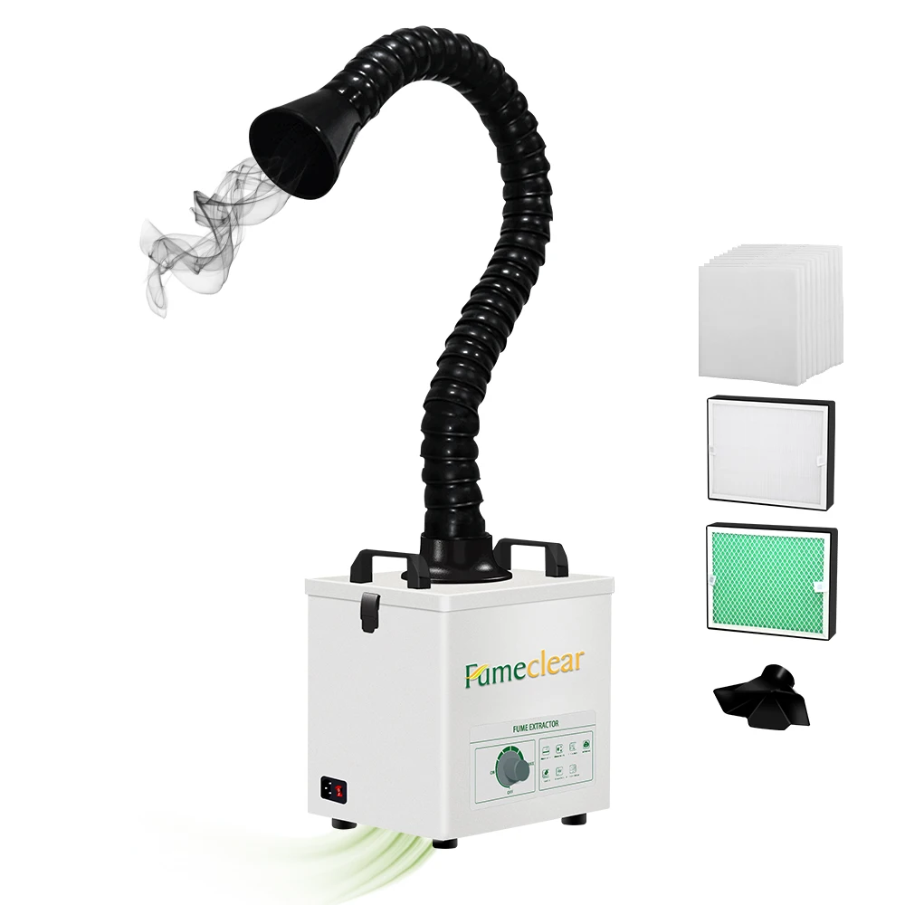 Solder Fume Extractor Smoke Absorber HEPA Filter 100W FC100A Dust Extractor With CE Air Purifier For DIY Beauty Nail Salon