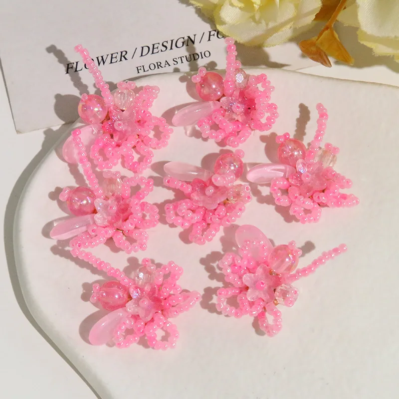Shoe Charms 1Pc Handmade DIY Sweet Tassel Beaded Flower Gentle Style for Clogs Jelly Shoes Crystal Shoes Korean Princess Summer
