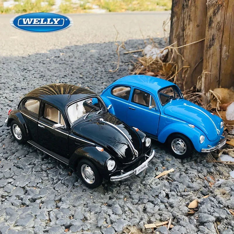 WELLY-modelo de coche de aleación Volkswagen Beetle 1:24, vehículo de juguete de Metal fundido a presión, colección de alta simulación, juguetes para niños, regalos