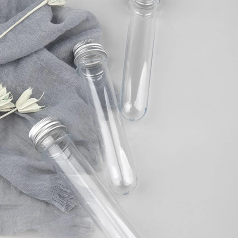1PC 40ml Plastic Storage Tubes Lab Test Tubes with Screw Lid Round Bottom Candy Cosmetic Travel Lotion Containers