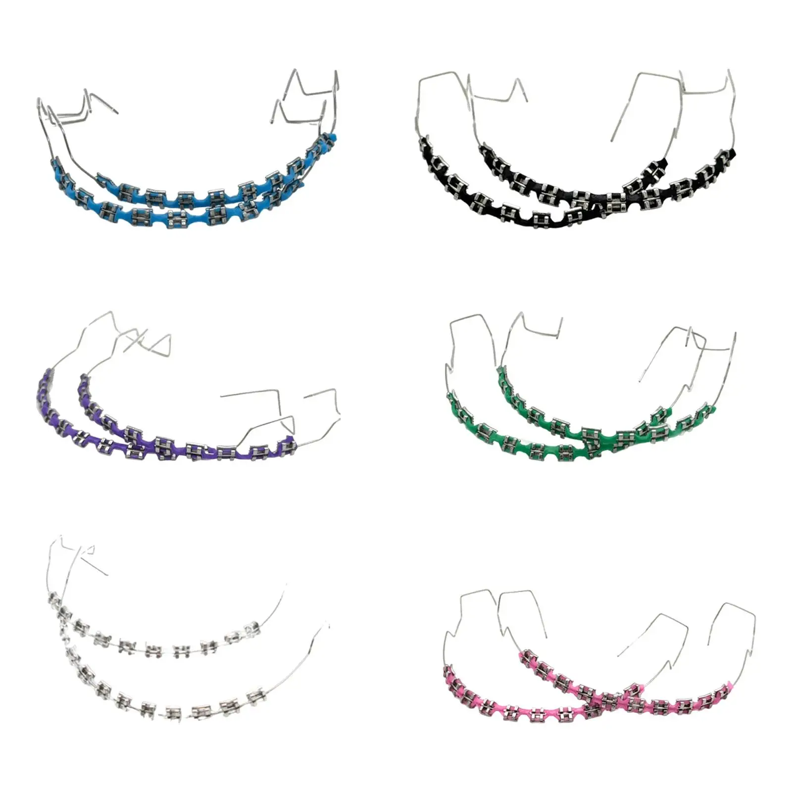 Metal Orthodontic Brackets Colorful Temporary Tooth Decoration Accessory Fashion Brace for Dental Demonstration