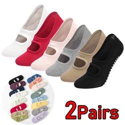1/2 Pairs Bandage Yoga Socks for Women Cotton No-Show Backless Anti-slip Pilates Sock Ballet Dance Sport Running Silicone Socks
