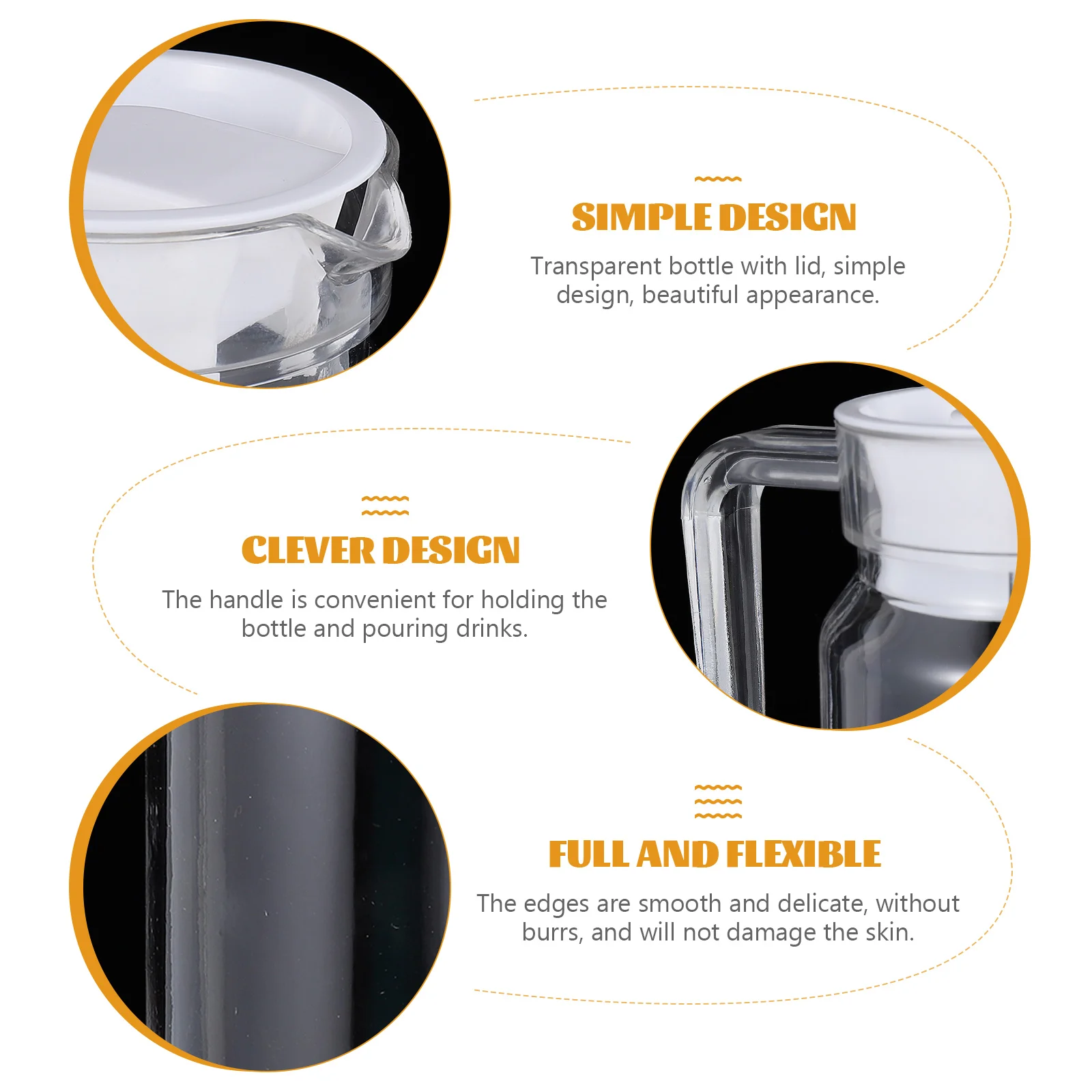 

Transparent Juice Jug Broken-Resistant Water Pitcher Elegant Design Food-Safe Material Cold Drink Container