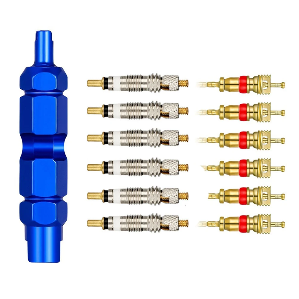 

13pcs Tire Valve Core Set For Motorcycle Electric Scooter Car Truck Valve Cores Mountain Bike Repair Tool Set For French Nozzle