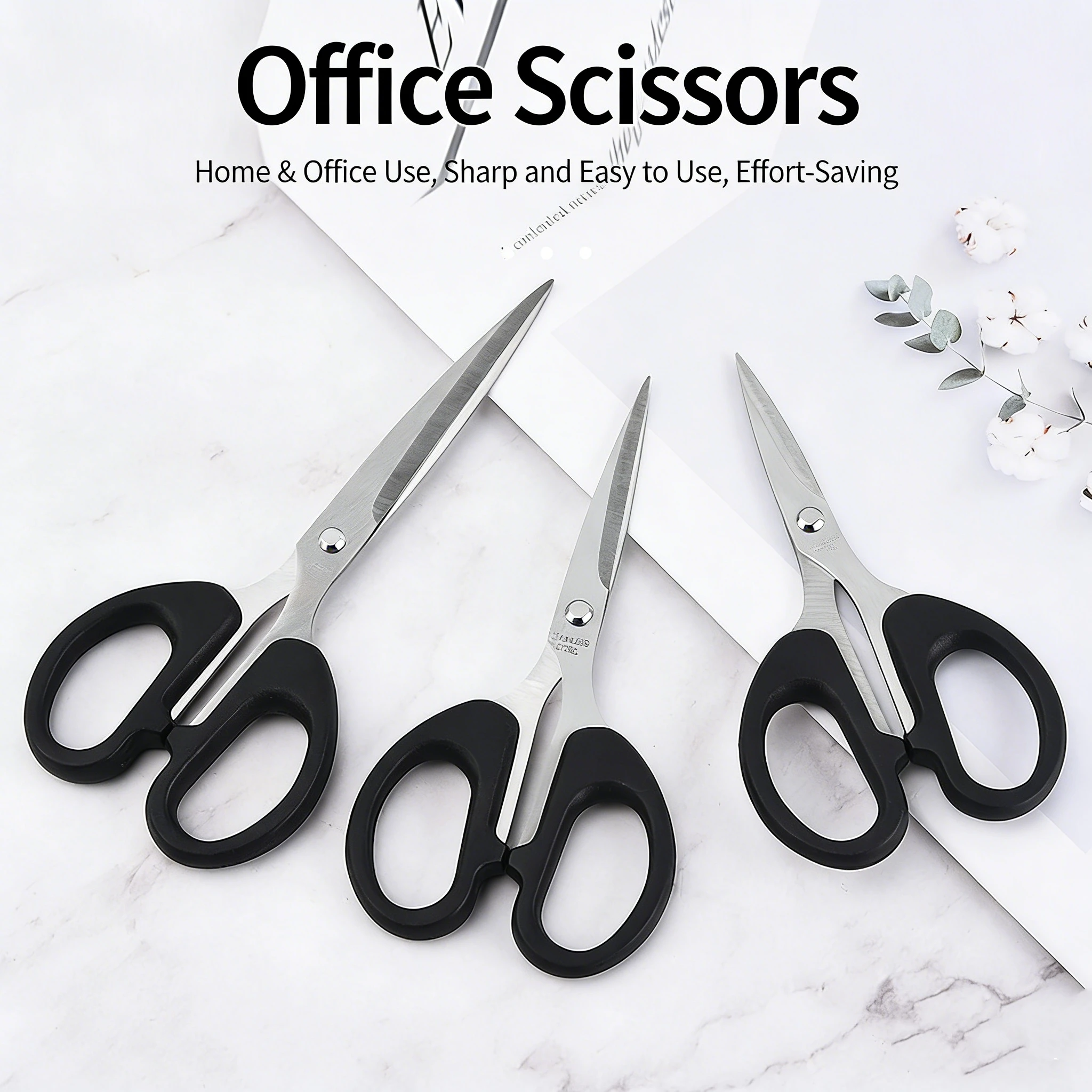 

Ножницы 7,9 дюйма, лезвия из нержавеющей стали, ручка с мягкой ручкой, подходят для дома, офисов и школ, универсальные