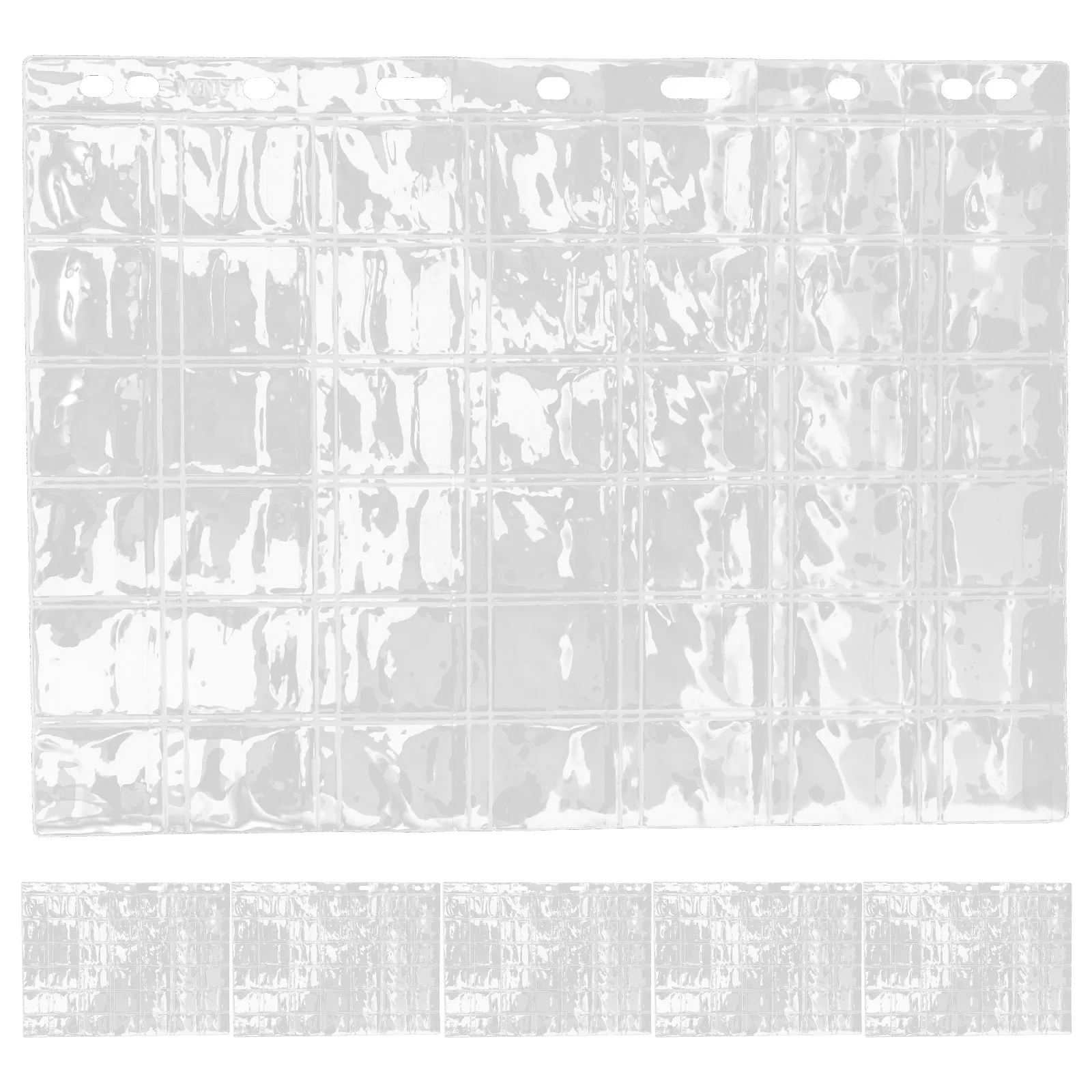 6 أوراق شفافة ختم جمع صفحات الألبوم حاملي العملات المعدنية المواد البلاستيكية المنظم للطوابع عملات معدنية مجوهرات تخزين آمن هدية #2