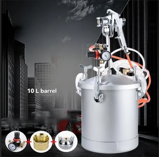 

10L Pressure Feed Paint Pot System - Latex & Colorful Paint Sprayer Gun for Water Based Coatings