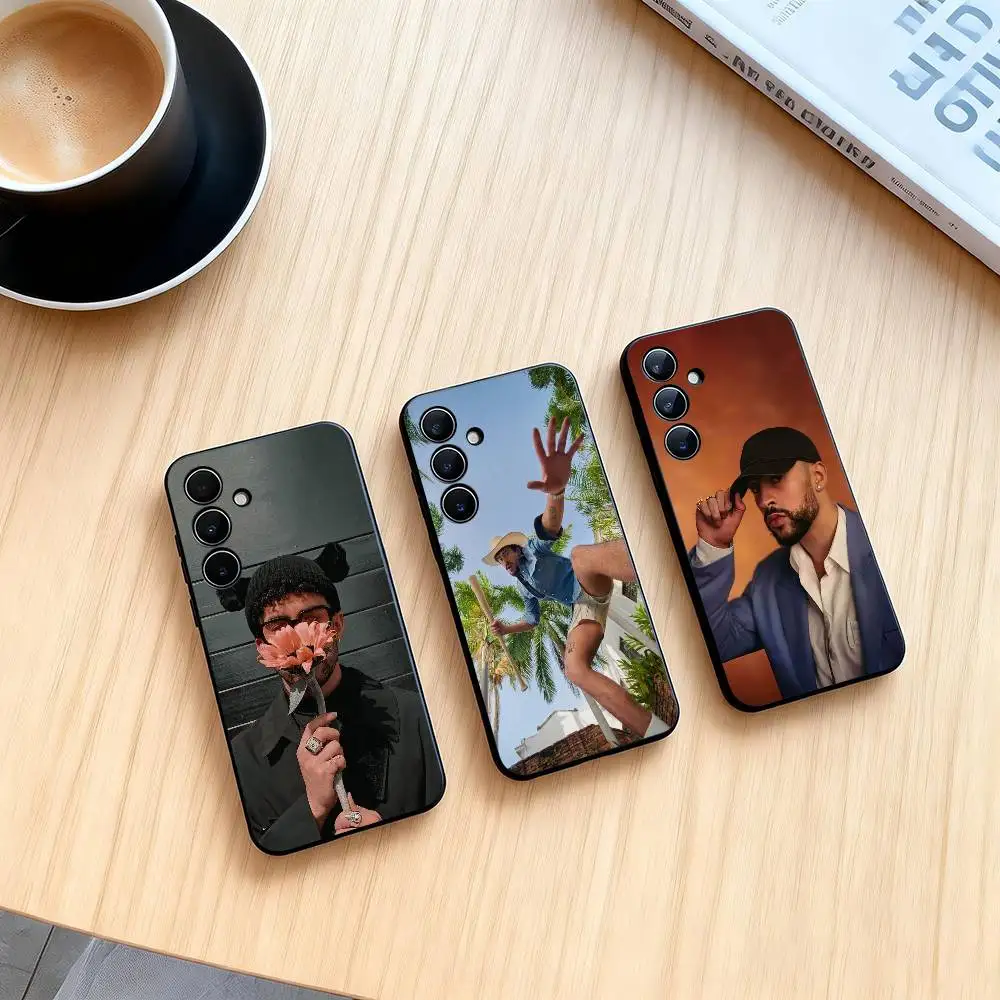 B-Bad Bunny Latin Trap  Phone Case Black Silicone Soft For Samsung Galaxy A73,A72,A71,A70,A53,A52,A51Gift